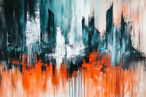Urban Cascade in Teal and Flame
