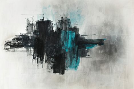 Urban Fracture in Black and Teal