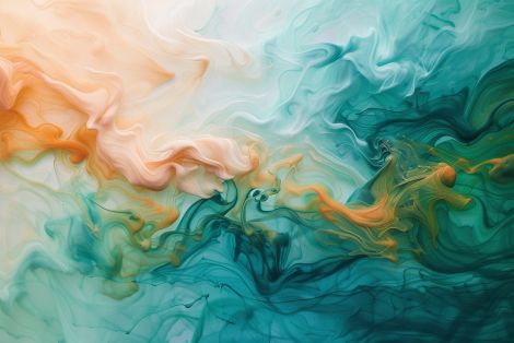 Ethereal Currents of Jade and Coral