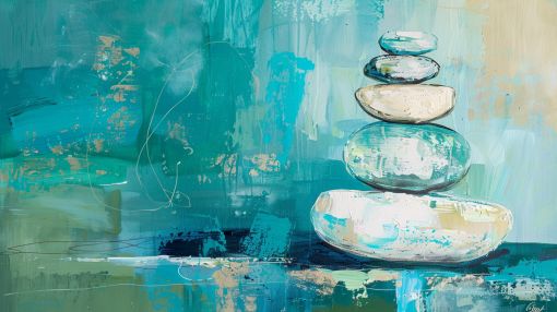 Tranquil Balance Stones in Teal