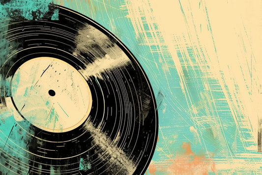 Vintage Vinyl Groove in Turquoise