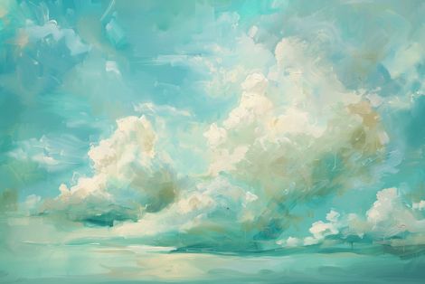 Ethereal Turquoise Clouds at Horizon