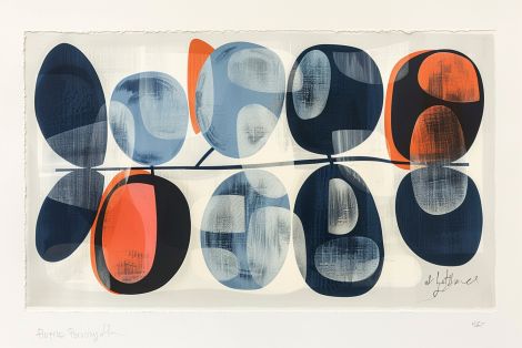 Organic Stones in Blue and Orange