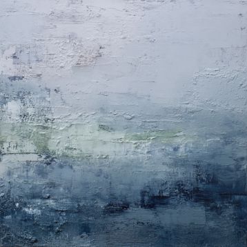 Misty Horizon in Ocean Blues