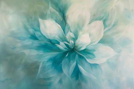 Ethereal Teal Blossom in Soft Light