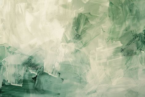 Emerald Mist on Ivory Canvas