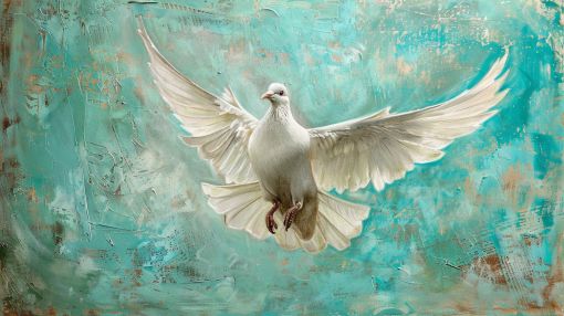 White Dove in Graceful Flight