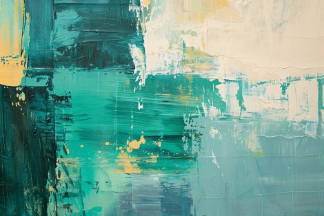 Emerald Tides on Weathered Canvas