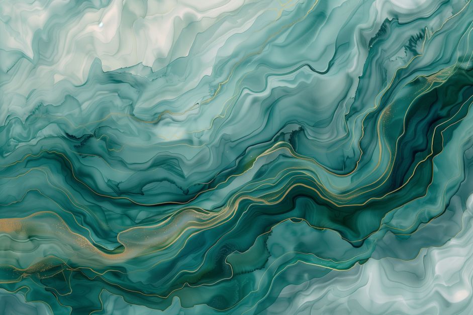 Emerald Tides with Golden Veins