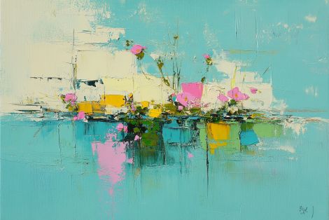 Spring Blossoms on Turquoise Waters
