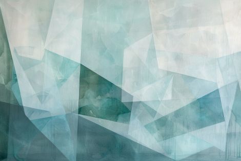 Crystalline Depths in Teal and Mist