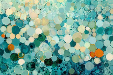 Teal Bubbles Dancing in Light
