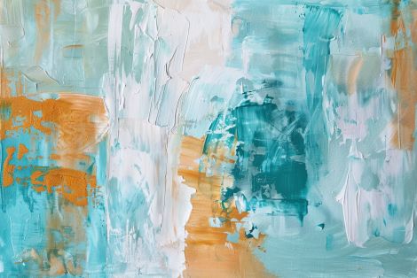 Coastal Whispers in Teal and Gold