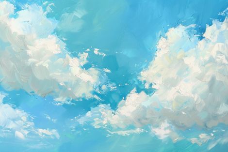 Sunlit Clouds in Azure Sky