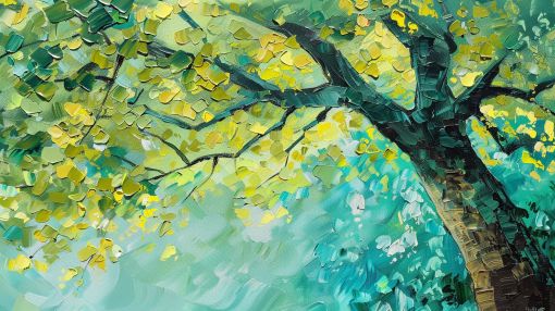 Sunlit Canopy in Emerald and Gold