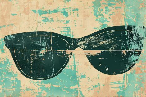 Retro Shades in Teal and Cream