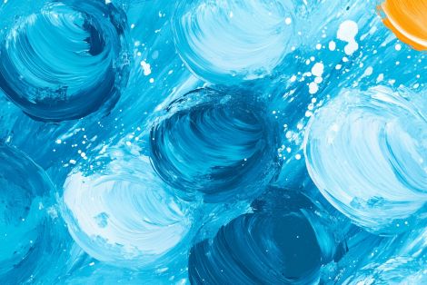 Ocean Swirls in Cerulean Blue