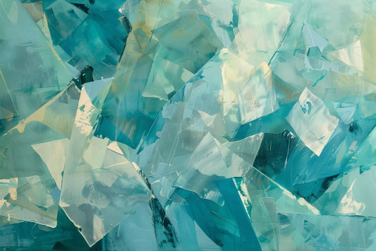 Fractured Ice in Teal Waters