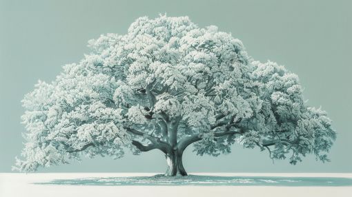 Majestic Oak in Winter Frost