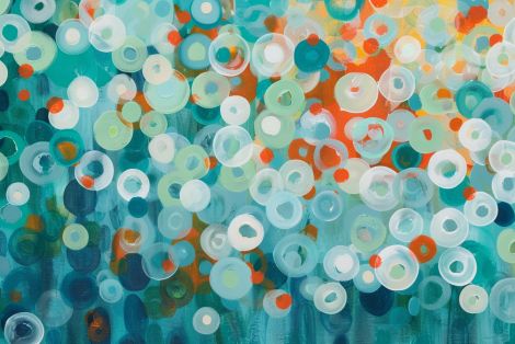 Floating Circles in Teal and Orange
