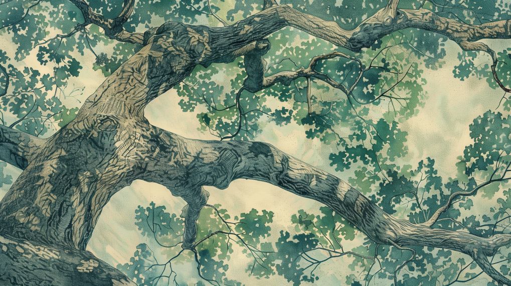 Ancient Oak Canopy in Verdant Light