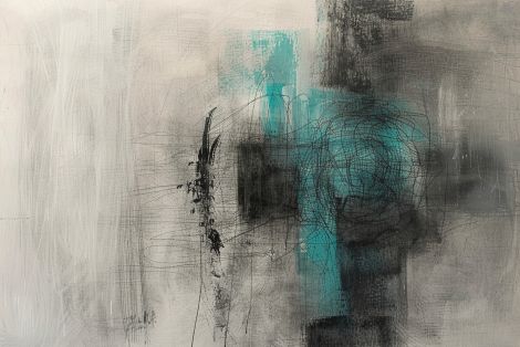 Turquoise Whispers Through Grey Stillness