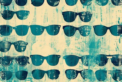 Retro Shades in Teal Repetition