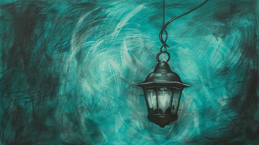 Lantern Glow in Teal Storm