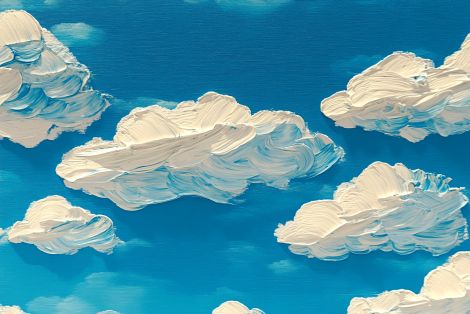 Textured Clouds Dancing in Azure Sky