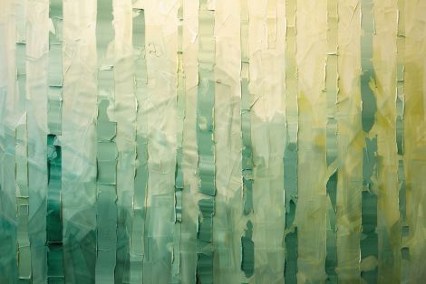 Emerald Light Through Frosted Birches