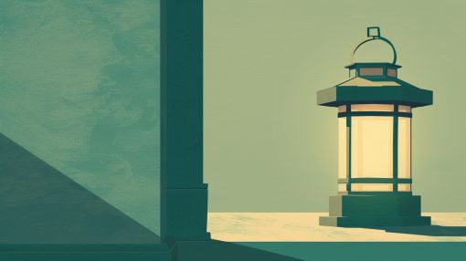 Lantern at Dusk in Quiet Corner