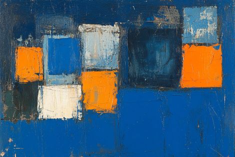 Bold Geometry in Blue and Orange