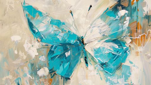 Turquoise Butterfly in Abstract Light