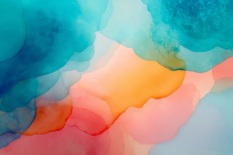 Flowing Tides of Coral and Teal