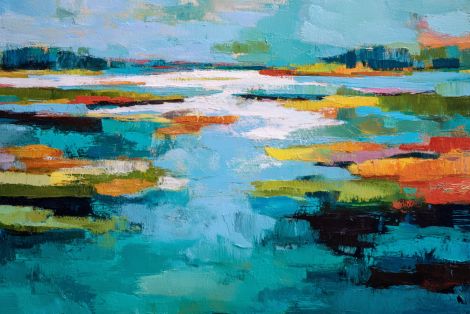 Marshland Reflections in Vivid Color