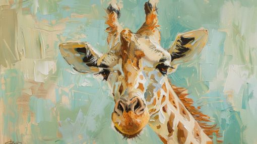 Gentle Giraffe in Soft Brushstrokes