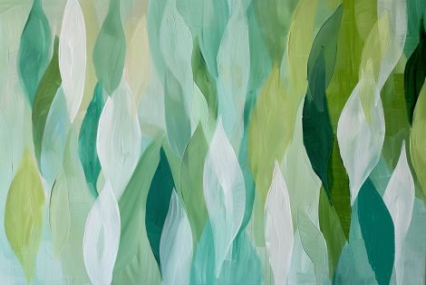 Flowing Leaves in Emerald Light