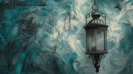 Lantern Against the Teal Storm
