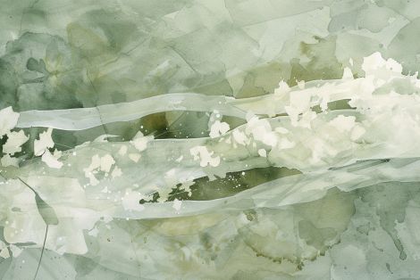 Sage Blossoms in Flowing Mist