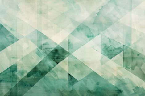 Emerald Geometric Watercolor Fragments
