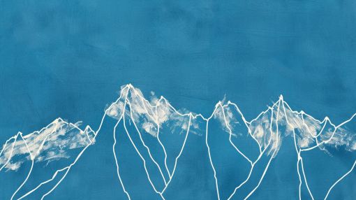 Alpine Peaks in Cerulean Blue