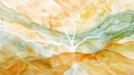 Ethereal Tree of Flowing Light