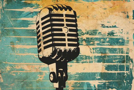 Vintage Microphone Retro Stage Presence