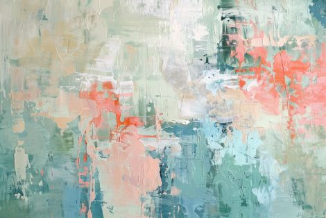 Soft Coral Whispers in Seafoam