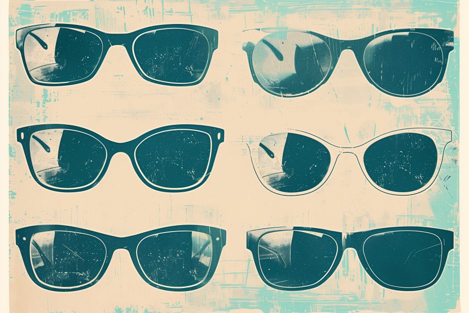 Retro Shades in Teal and Cream