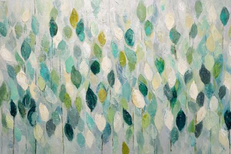 Cascading Leaves in Gentle Teal