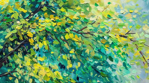 Sunlit Canopy in Emerald and Gold