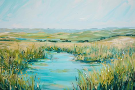 Tranquil Marsh Under Open Skies