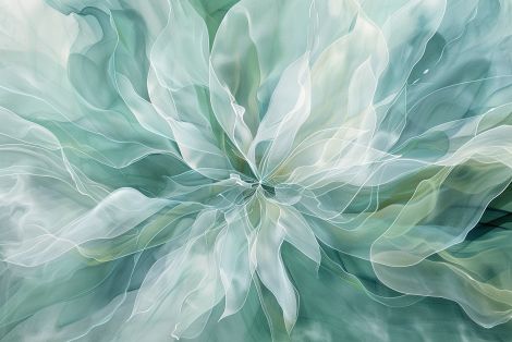 Ethereal Bloom in Jade and Frost