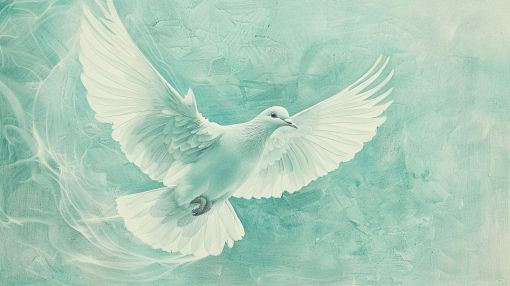 White Dove in Serene Flight
